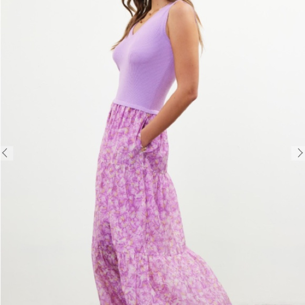 NWT Skies Are Blue Floral Purple Maxi Dress